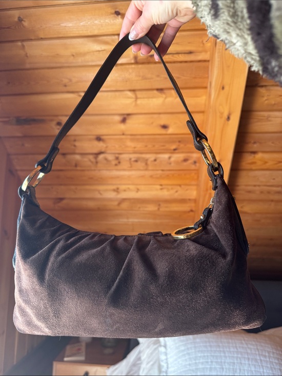 Fendi Handbags - FENDI Brown Suede shoulder bag